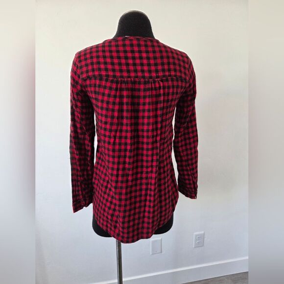 GAP Kids XXL 14-16 Girls Buffalo Plaid Blouse Top High Neck Winter Cozy Cabin - Picture 4 of 11